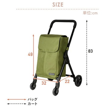 ショッピングカート 前押し 4輪 オープンフロント 保温 保冷 35L COCORO