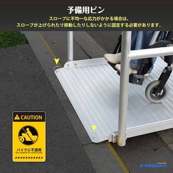 車椅子スロープ アルミスロープ  手すり付き Ruedamann