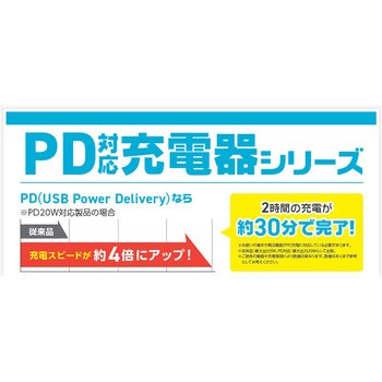 PD対応AC充電器20W 1ポート HIDISC
