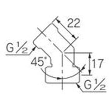 片ナット45°エルボ(2個入) カクダイ