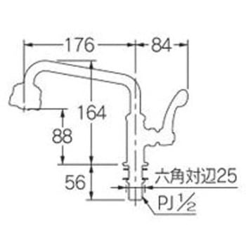 厨房用立形自在水栓(ミストシャワーつき) カクダイ