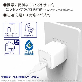 PD 20W/30W コンセント用USBアダプタ TOPLAND