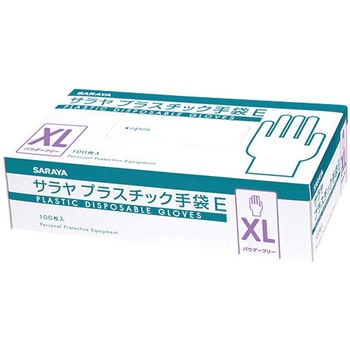 プラスチック手袋E 粉無 1ケース 100枚×10箱入 - SARAYA(サラヤ)