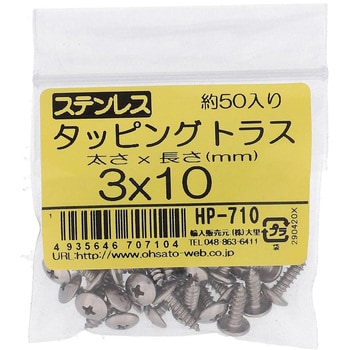 (+)トラス頭タッピングねじ 1種A形 (ステンレス)(パック品) 大里