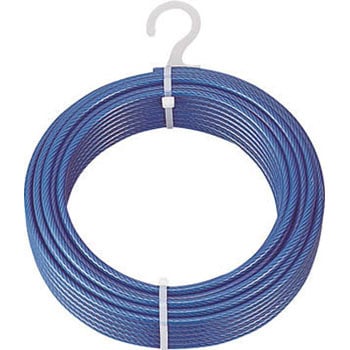 日用雑貨 | TRUSCO メッキ付ワイヤロープ PVC被覆タイプ Φ2(3)mm×200m