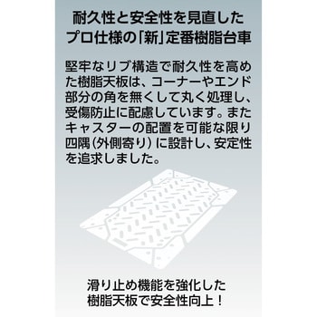 樹脂製運搬車グランカート サイレント(片袖3段タイプ・ストッパー付