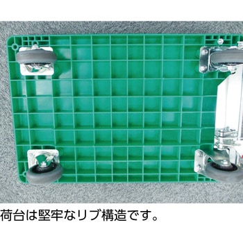 樹脂製運搬車グランカート(折りたたみハンドルタイプ・ウレタンキャスター) TRUSCO