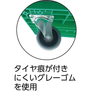 樹脂製運搬車グランカート(折りたたみハンドルタイプ・ウレタンキャスター) TRUSCO