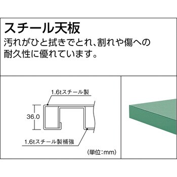 重量作業台(三方幕板・3段キャビネット付)