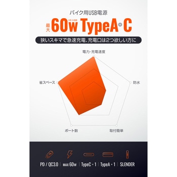 USB電源SLIM PD/QC 2ポート DAYTONA(デイトナ)