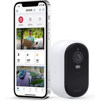 アーロ(Arlo) Essential 2K 屋外用セキュリティカメラ (第2世代) 屋外・屋内 ワイヤレスカメラ 内蔵スポットライト カラーナイトビジョン arlo(アーロ)