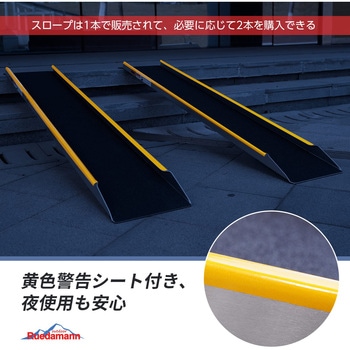 滑り止めエメリーフィルム付きのアルミスロープ Ruedamann