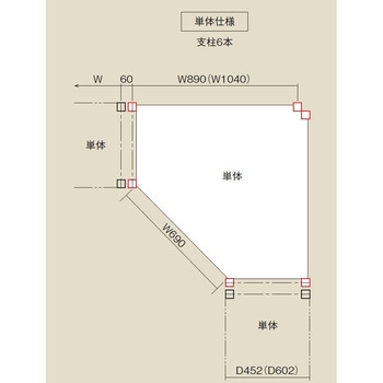 軽中量コーナーラック (150kg/ 単体タイプ) サカエ