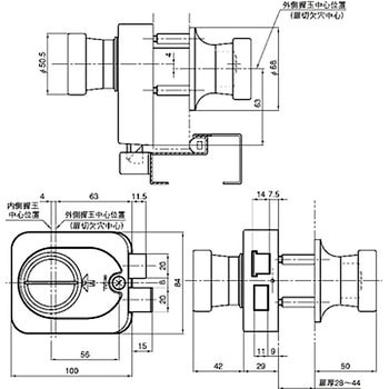 面付箱錠 握り玉 GOAL(ゴール)