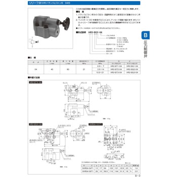リリーフ弁 (バランスピストン形 ガスケット・スレッド型) ジェイテクトフルードパワーシステム(旧豊興工業)