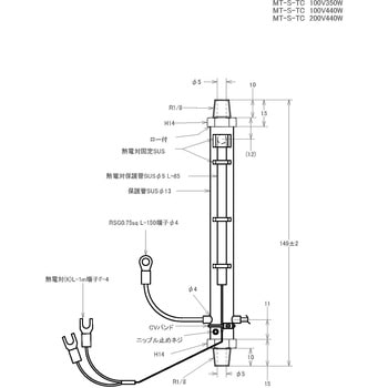 コンパクト熱風ヒーター(熱電対付き) ノーブランド