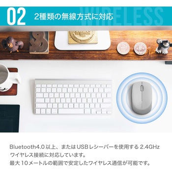 Rapoo MT100G Bluetooth ワイヤレスマウス 2.4GHz マルチデバイス対応 4ボタン 800dpi/1000dpi/1200dp/1600dpi/2400dpi(5段階) rapoo(ラプー)