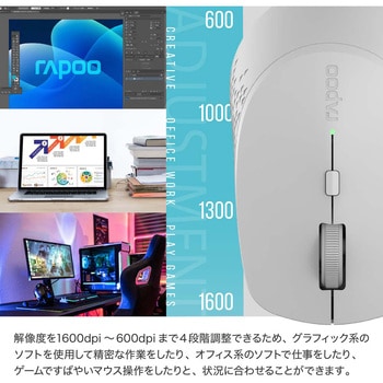 Rapoo M300G サイレント ワイヤレスマウス Bluetooth5.0 2.4GHz マルチデバイス 2400dpi rapoo(ラプー)