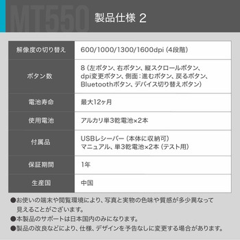Rapoo MT550 Bluetooth5.0 Bluetooth4.0 Bluetooth3.0 / 2.4GHz マルチデバイス対応 ワイヤレスマウス 電池式 無線 MT550G-BK rapoo(ラプー)