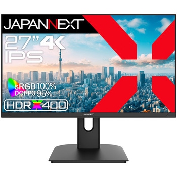 液晶ディスプレイ 27型/3840×2160/DP×2、HDMI×2/ブラック/スピーカー有/2年保証 JAPANNEXT