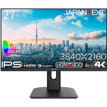 液晶ディスプレイ 27型/3840×2160/DP×2、HDMI×2/ブラック/スピーカー有/2年保証 JAPANNEXT