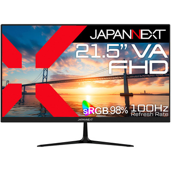 液晶ディスプレイ 21.5型/1920×1080/HDMI×1、VGA×1/ブラック/スピーカー有/2年保証 JAPANNEXT