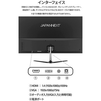 液晶ディスプレイ 21.5型/1920×1080/HDMI×1、VGA×1/ブラック/スピーカー有/2年保証 JAPANNEXT