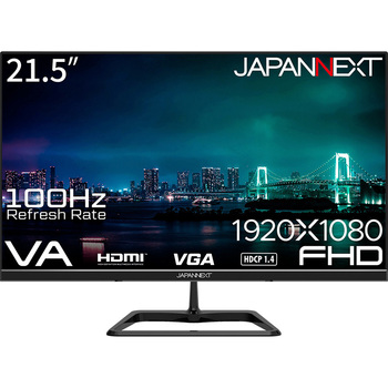 液晶ディスプレイ 21.5型/1920×1080/HDMI×1、VGA×1/ブラック/スピーカー有/2年保証 JAPANNEXT