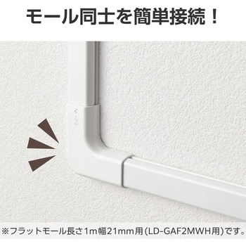 配線カバー モール 接続ユニット 曲ガリ 【 壁用 フラットモール LD-GAF2MWH 専用 】 - エレコム