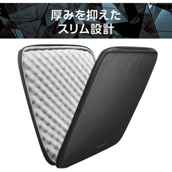 パソコンケース 11インチ PCバッグ 衝撃吸収 コンパクト スリム ダブルファスナー 撥水加工 ZEROSHOCK - エレコム