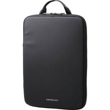 パソコンケース 13.3/14インチ ZEROSHOCK 取っ手付き 縦型 PCバッグ 衝撃吸収 スリム ダブルファスナー ZEROSHOCK エレコム
