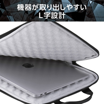 パソコンケース 14インチ ハンドル付 縦型 PCバッグ 衝撃吸収 スリム ダブルファスナー ZEROSHOCK エレコム