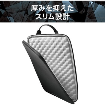 パソコンケース 14インチ ハンドル付 縦型 PCバッグ 衝撃吸収 スリム ダブルファスナー ZEROSHOCK エレコム