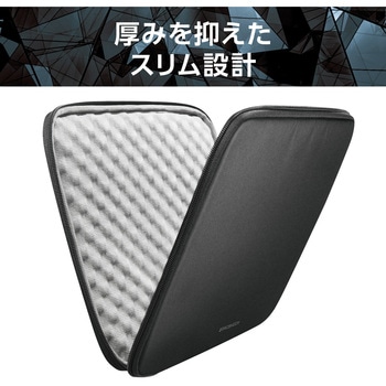 パソコンケース 15.6インチ PCバッグ 衝撃吸収 コンパクト スリム ダブルファスナー ZEROSHOCK エレコム