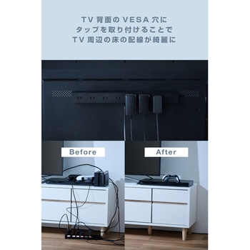 電源タップ 延長コード コンセント 8個口 ほこりシャッター 極性対応 絶縁キャップ VESA取付対応 エレコム