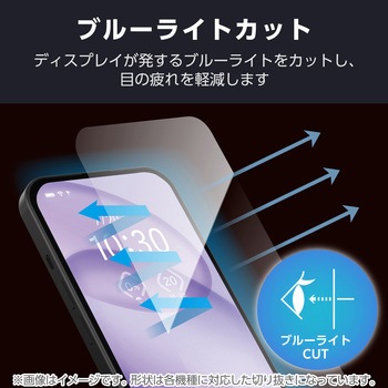 らくらくスマートフォン F-53E フィルム 画面内指紋認証対応 アンチグレア ブルーライトカット 指紋防止 エレコム