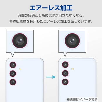 Galaxy S25 SC-51F レンズカバー カメラ保護 フィルム 高透明 抗菌 指紋防止 気泡防止 エレコム