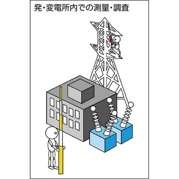グラスファイバースタッフ(耐電圧試験成績書付) 宣真工業