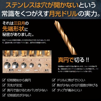 鉄工用六角軸月光ロングドリル ビックツール