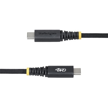 USB-Cケーブル/パネルマウント/2m/USB 2.0/Type-C to Type-C/240W 5A PD EPR対応/USB-IF/オス-オス/ブラック/ねじロック式 高速充電 データ転送 StarTech.com