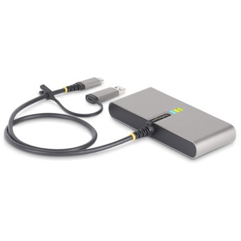 USB-Cハブ/2ポート/2x USB-A/USB 3.2 Gen 1 5Gbps/1x シリアルRS232C/100W Power Deliveryパススルー/有線LAN/Type-A/Cアダプター付属/PD対応 高速転送 充電 StarTech.com