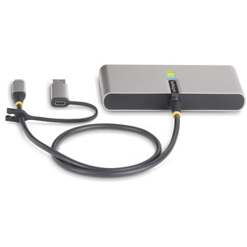 USB-Cハブ/2ポート/2x USB-A/USB 3.2 Gen 1 5Gbps/1x シリアルRS232C/100W Power Deliveryパススルー/有線LAN/Type-A/Cアダプター付属/PD対応 高速転送 充電 StarTech.com