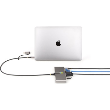 USB-Cハブ/2ポート/2x USB-A/USB 3.2 Gen 1 5Gbps/1x シリアルRS232C/100W Power Deliveryパススルー/有線LAN/Type-A/Cアダプター付属/PD対応 高速転送 充電 StarTech.com