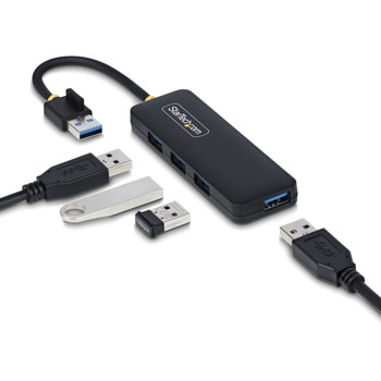 USB 3.0ハブ/4ポート USB-A/5Gbps/過電流保護機能/バスパワー/ポータブル 小型 マルチポート USBスプリッター StarTech.com