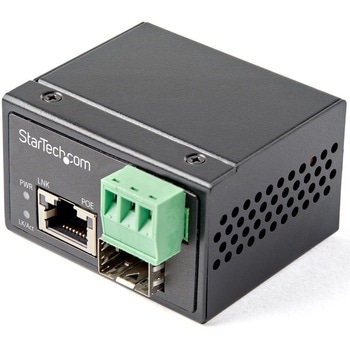 光メディアコンバータ/産業用/30W PoE+給電/ギガビット対応/SFP to RJ45/シングルモード・マルチモード/IP30準拠/-40～+75度/最大100m伝送距離 StarTech.com
