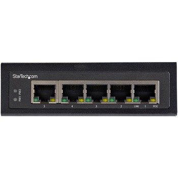 イーサネットスイッチ/産業用/アンマネージド/30W PoE+給電/5ポート RJ45/ギガビット対応/IP30準拠/DINレール・壁面取付け可能/-40～+75度/ネットワークスイッチ StarTech.com
