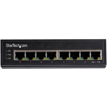 イーサネットスイッチ/産業用/アンマネージド/30W PoE+給電/8ポート RJ45/ギガビット対応/IP30準拠/DINレール・壁面取付け可能/-40～+75度/ネットワークスイッチ StarTech.com