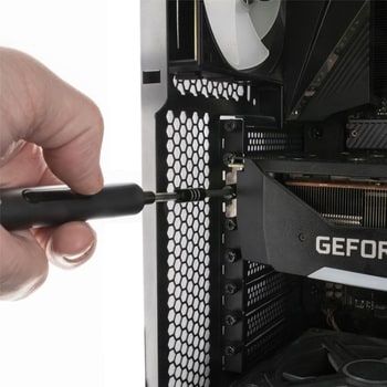 電動精密ドライバーセット/55種ビット付属/ペン型/正逆転モード切替/LEDライト/トルク調整/単三乾電池2本 磁気パッド付属/機器修理キット StarTech.com