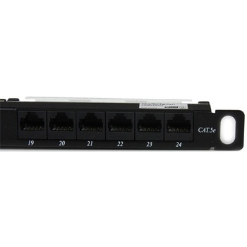パッチパネル/24ポート/CAT5e対応/0.5Uラックマウント/RJ45イーサネット/110型パンチダウン工具対応/ANSI/TIA-568-C.2準拠 StarTech.com