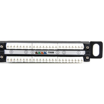 パッチパネル/24ポート/CAT5e対応/0.5Uラックマウント/RJ45イーサネット/110型パンチダウン工具対応/ANSI/TIA-568-C.2準拠 StarTech.com